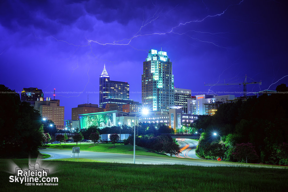 July 31, 2016 Lightning over Raleigh Skyline