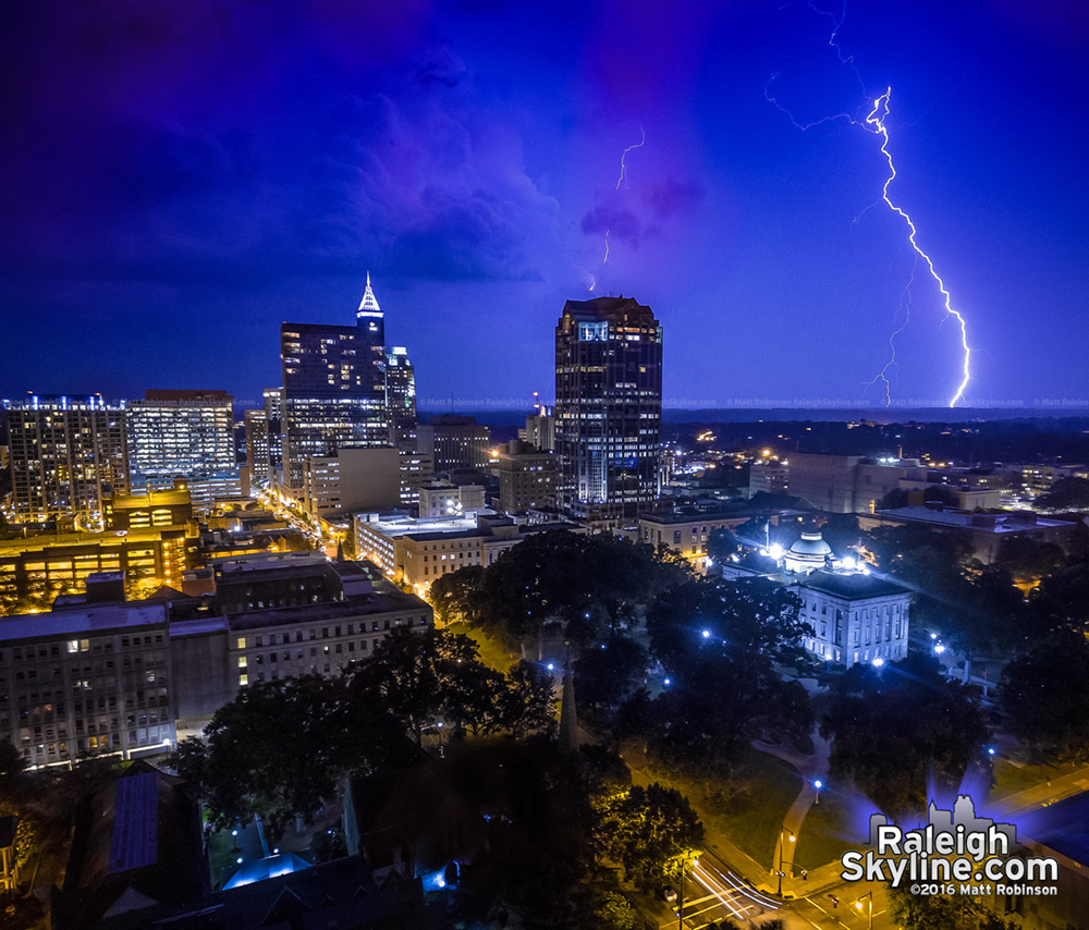 Lightning strike over Raleigh