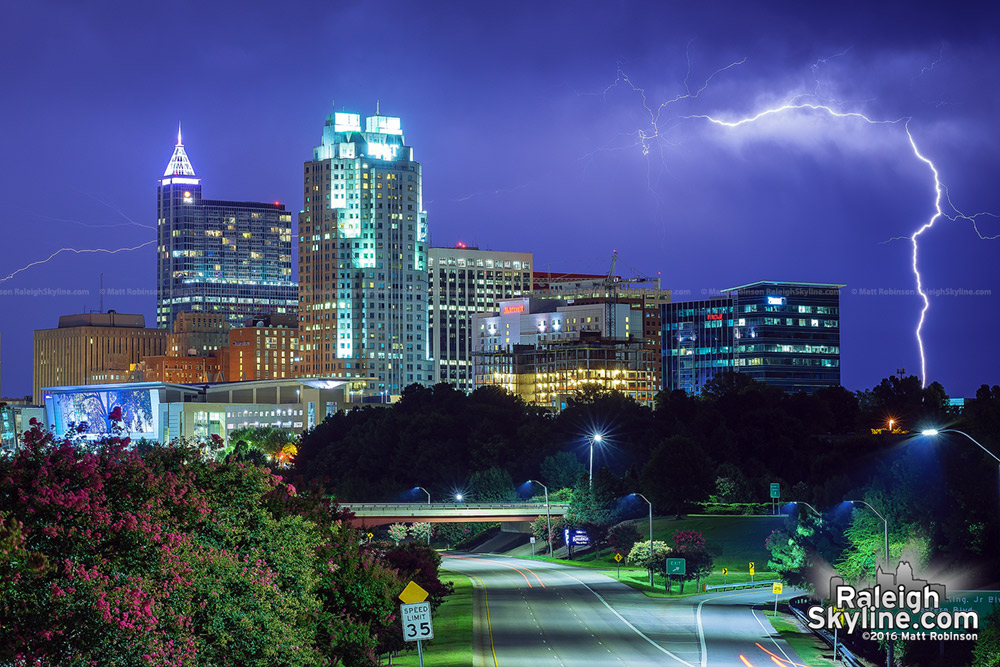 July 31, 2016 Lightning over Raleigh Skyline