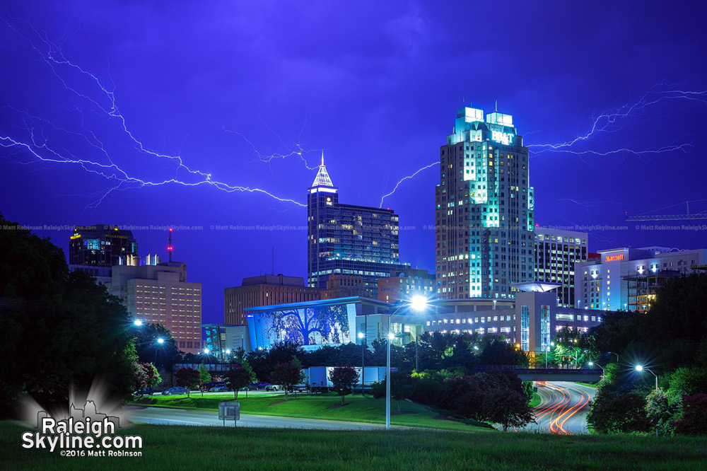 July 31, 2016 Lightning over Raleigh Skyline