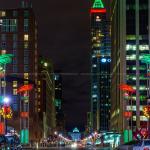 Downtown Raleigh lit up for Christmas