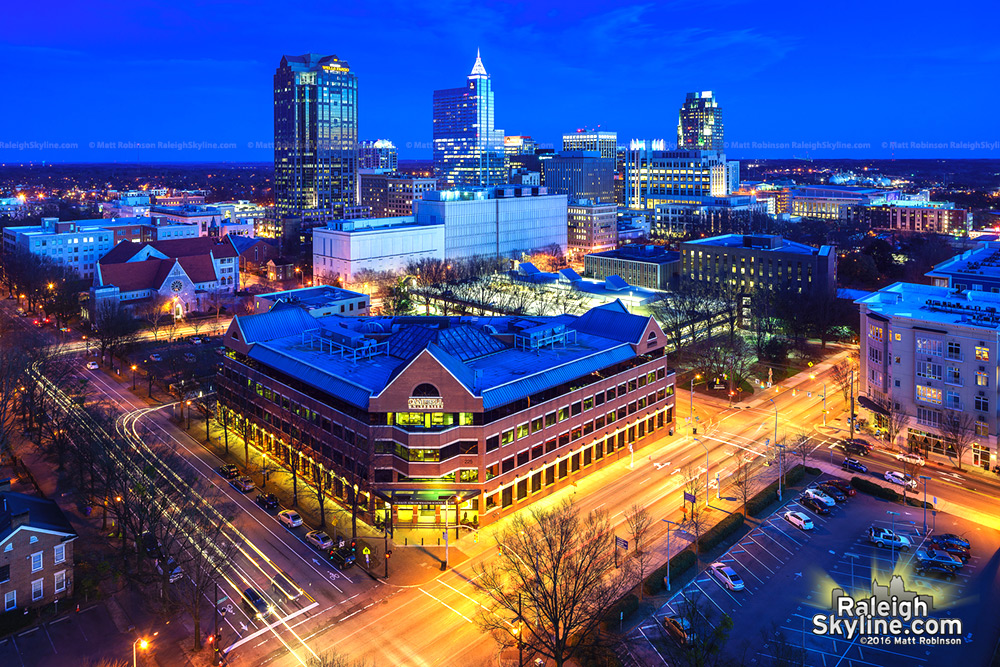 Raleigh at night from the Holiday Inn 2016