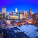 Dusk view of Raleigh Skyline March 2016