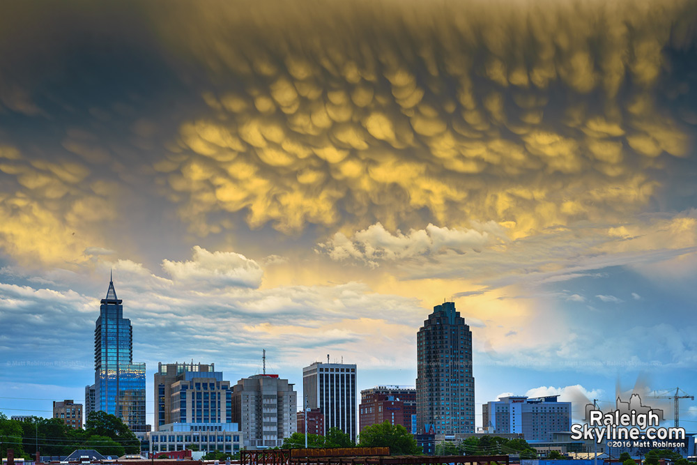 Mammatus Clouds over downtown Raleigh