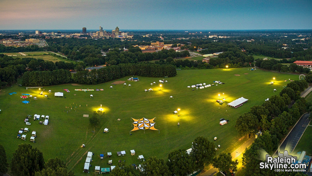 Aerial over Destination Dix preparations