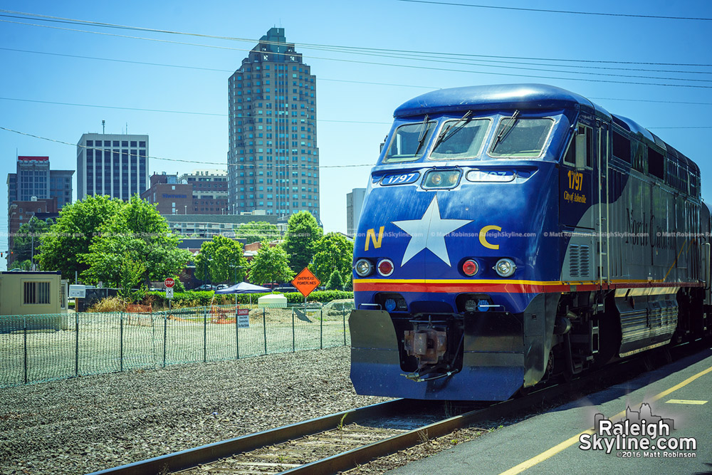 City of Asheville locomotive at the Raleigh Amtrak Station