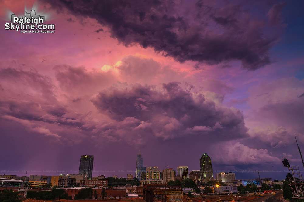 Purple and Pink sunset over Raleigh