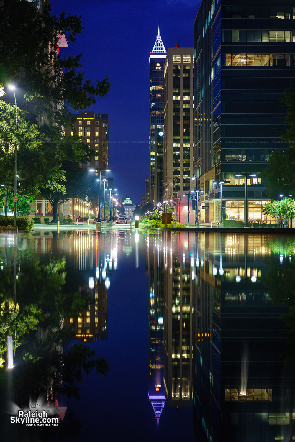 Licthin Plaza Reflections of downtown Raleigh