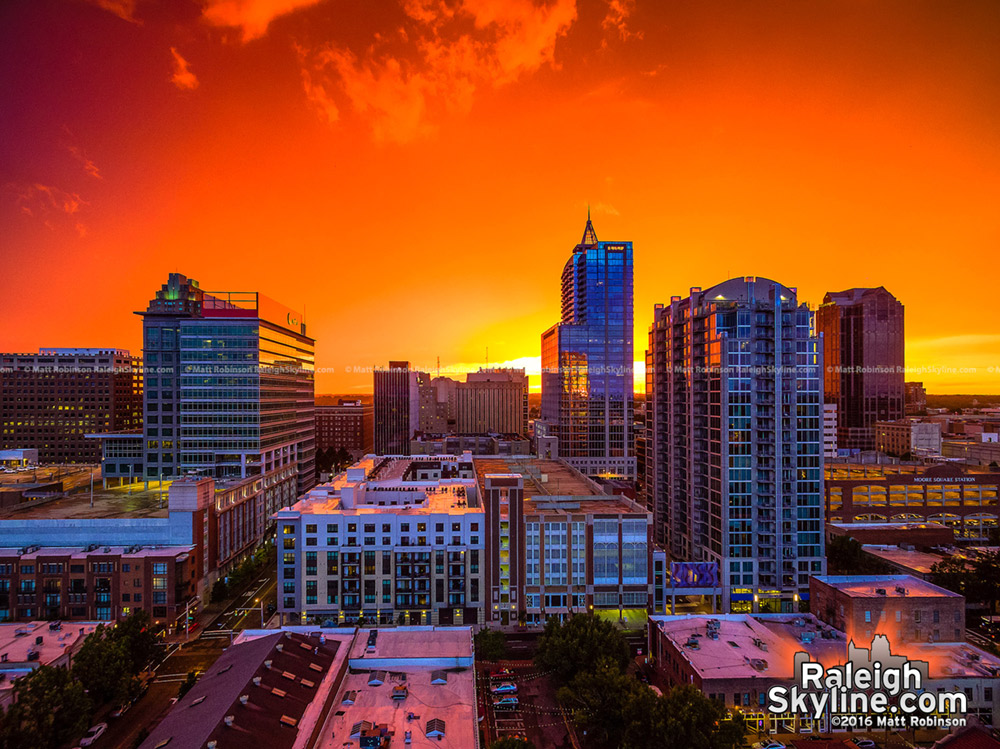 The Best summer sunset of 2016 with downtown Raleigh