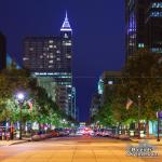 Looking South down Fayetteville Street at night