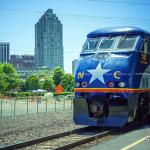 City of Asheville locomotive at the Raleigh Amtrak Station