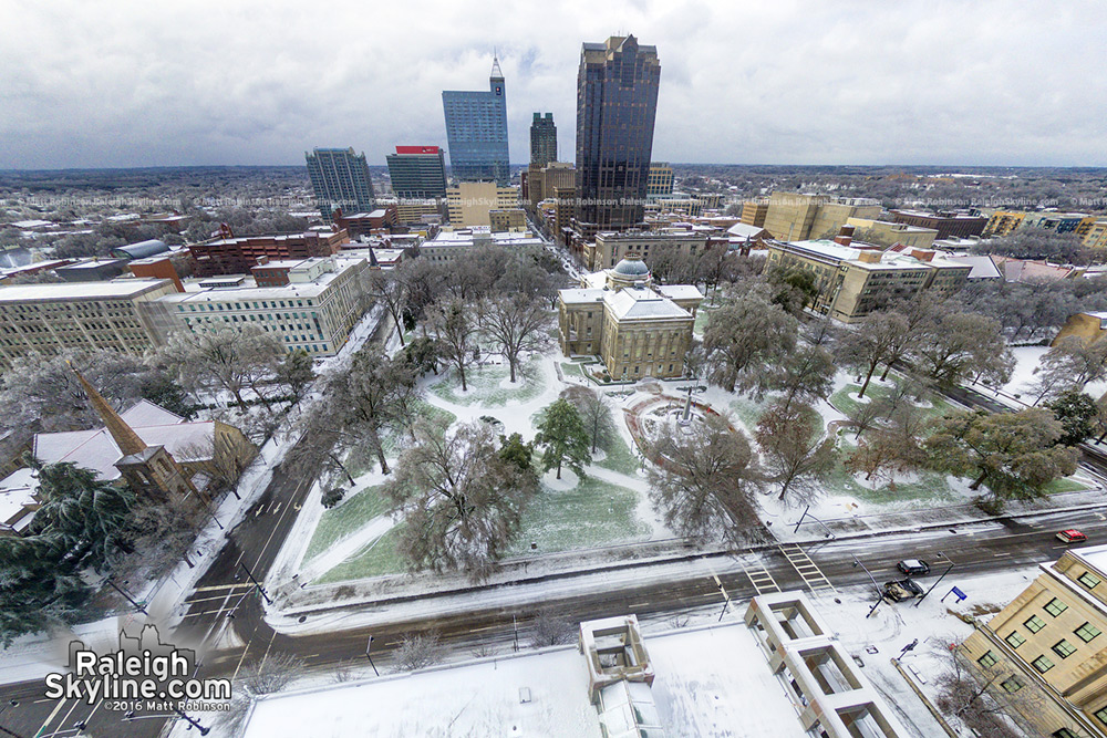 NC Capitol Building Raleigh Ice Storm January 23, 2016