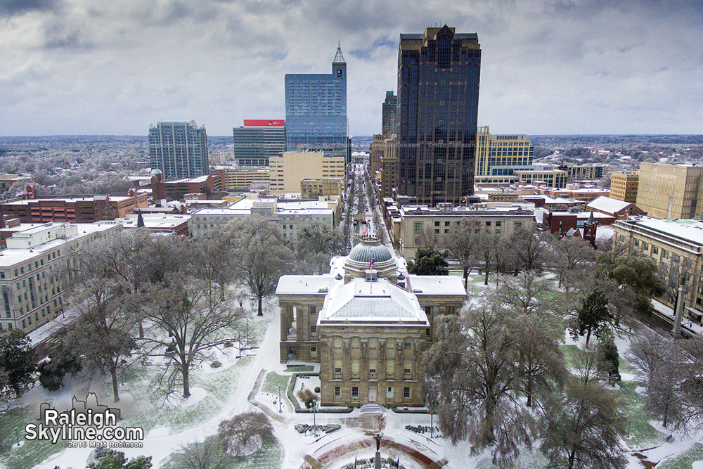 NC Capitol Building Raleigh Ice Storm January 23, 2016