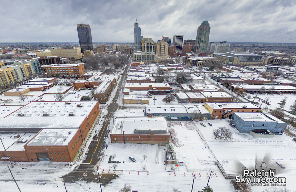 Warehouse District in the snow