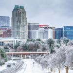 Raleigh Skyline during the Ice Storm of January 23, 2016