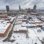 Warehouse District in the snow