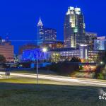 Raleigh skyline at night 2017