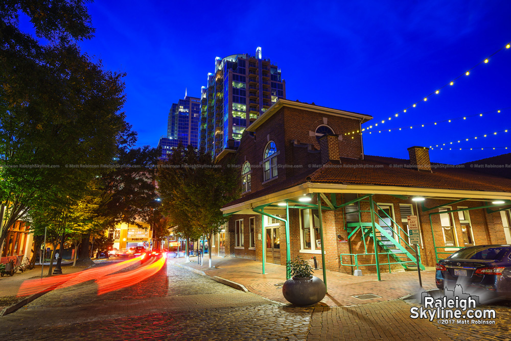 Raleigh's City Market at night