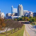 Raleigh skyline with fall colors November 2017