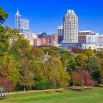 View of Raleigh after invasive species clearing from Dix Park