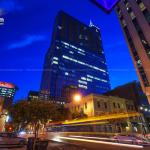 PNC Plaza from Wilmington St at magic hour