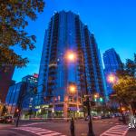 Skyhouse Raleigh at dusk