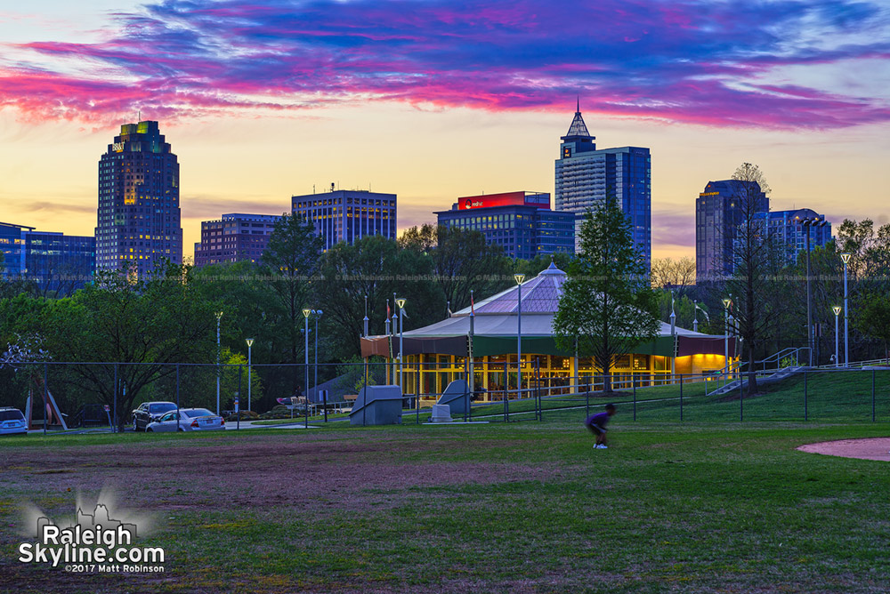 A Raleigh sunset from Chavis Park