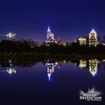 A puddle at Dorothea Dix large enough to make downtown Raleigh appear adjacent to a picturesque lake.