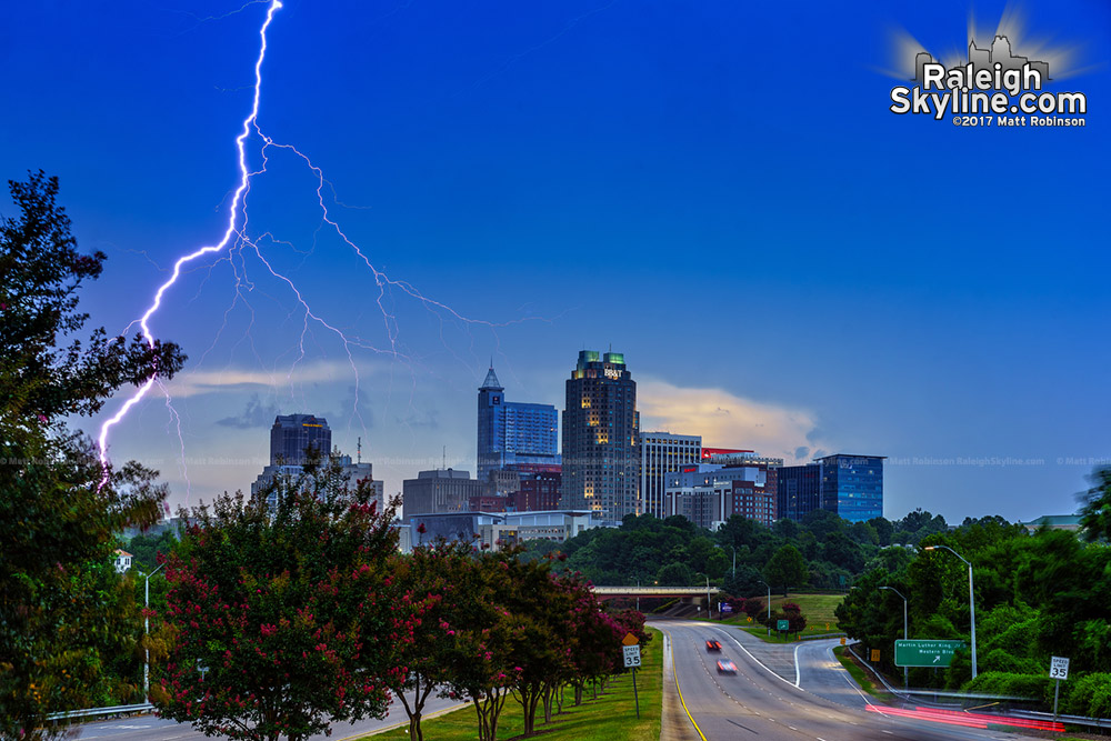 Lightning strikes near downtown