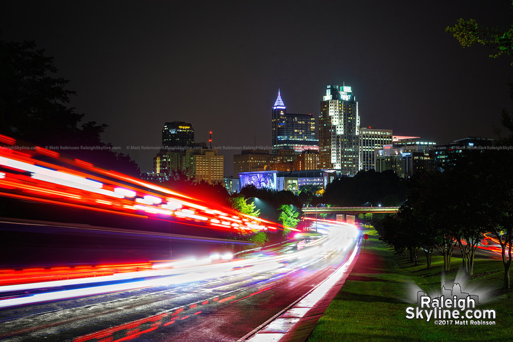 Firetrucks rush out of downtown Raleigh