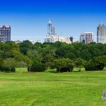 Sunny skyline from Dix Park