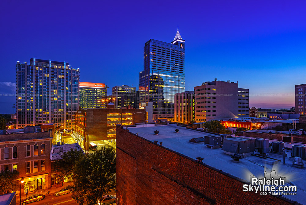 Downtown Raleigh at dusk
