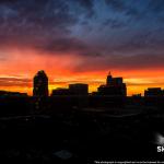 Sunset over downtown Raleigh from the east