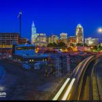 Amtrak and Downtown Raleigh at Sunset