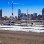 Boylan Avenue bridge and downtown Raleigh after snow