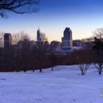 Before sunrise at Dix Hill with snow