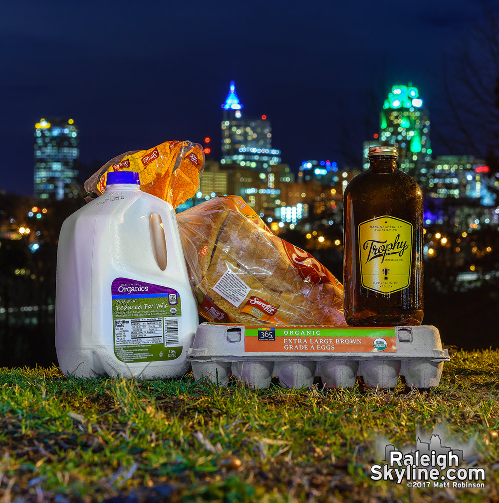 Bread, eggs, milk and beer:  The southern snowstorm essentials.