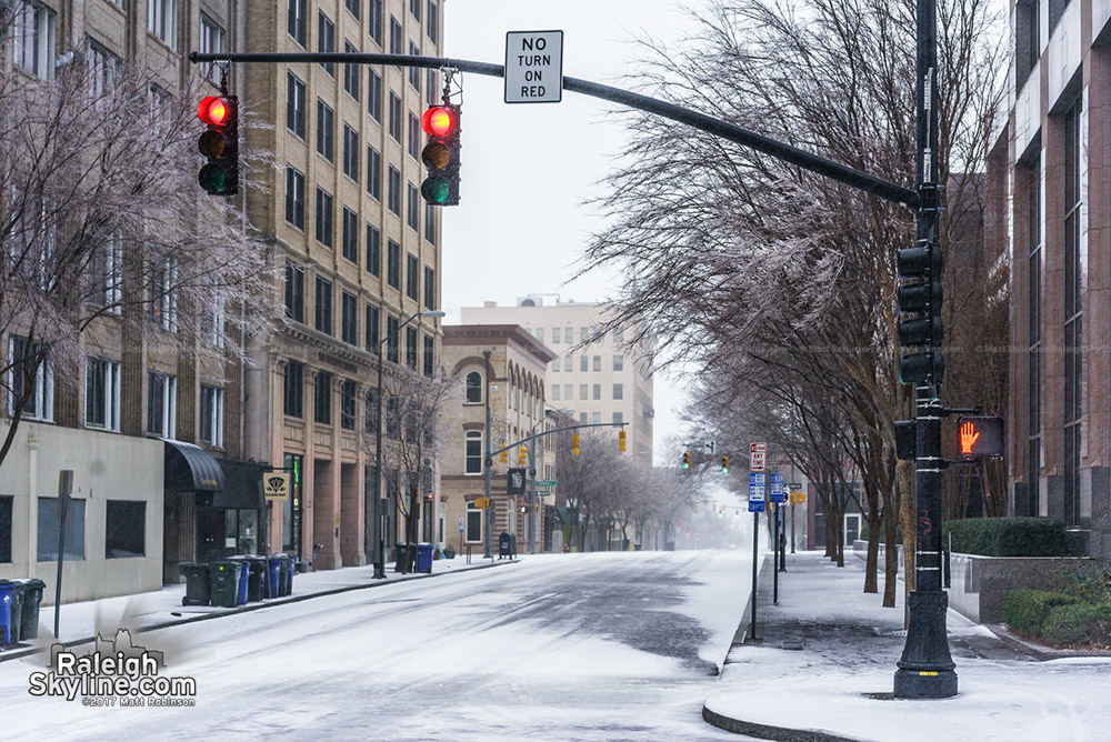 West Hargett Street in the snow