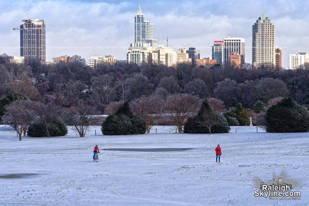 Raleigh from Dorothea Dix in the snow