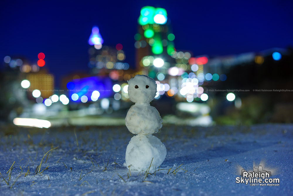 Mini snowman and Raleigh