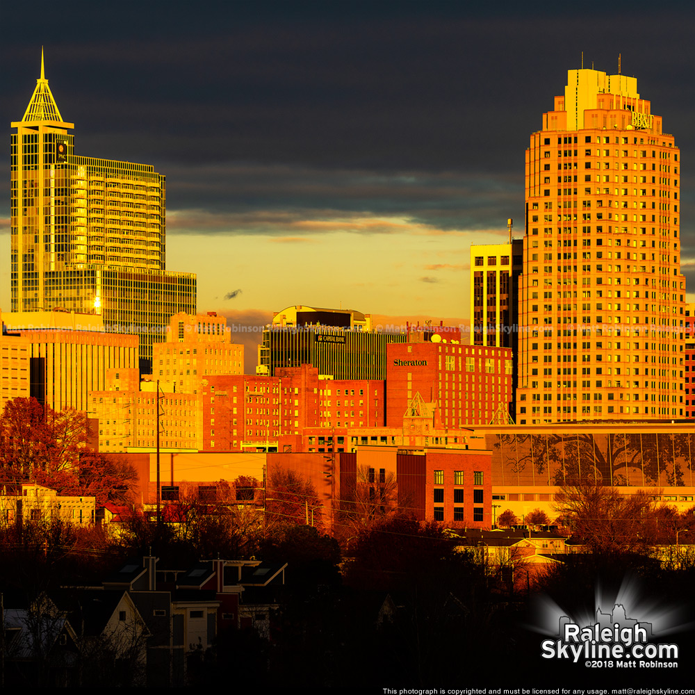 Closeup of sunlight downtown