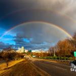 2018 Winter Solstice Rainbow over downtown Raleigh