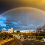 Winter Solstice Rainbow over the Raleigh skyline