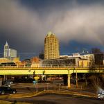 Winter Solstice Rainbow over the Raleigh skyline