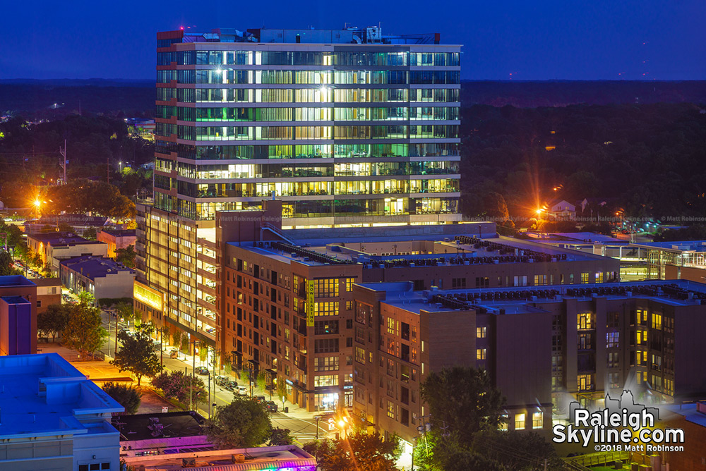 The Dillon at night from the Holiday Inn