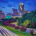 Downtown Raleigh Summer 2018 Skyline at night 