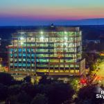 One Glenwood after sunset from the Holiday Inn