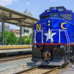 NC 1871 and the new passenger platform at Raleigh Union station