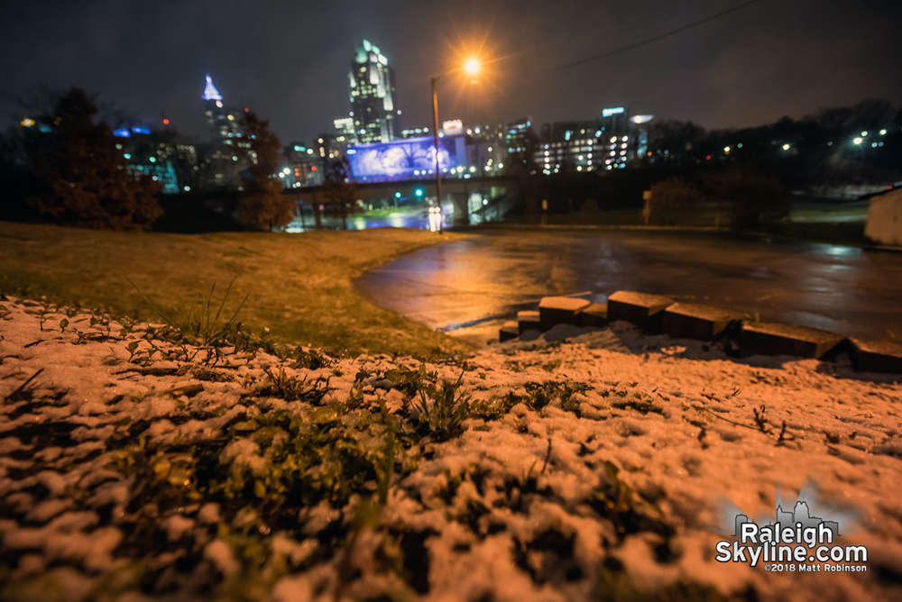Downtown Raleigh late March 2018 snow