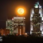 Moonrise over downtown Raleigh 